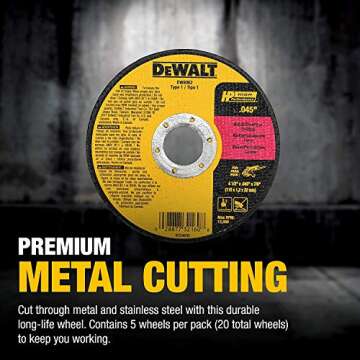 DEWALT 4-1/2 Inch Cut-Off Wheel Set for Efficient Metal Cutting