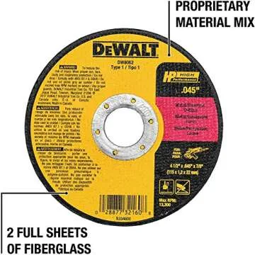 DEWALT 4-1/2 Inch Cut-Off Wheel Set for Efficient Metal Cutting