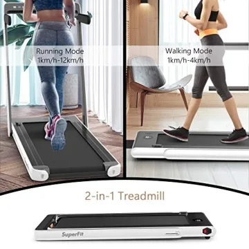 Goplus 2 in 1 Folding Treadmill with Dual Display