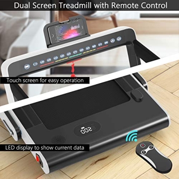 Goplus 2 in 1 Folding Treadmill with Dual Display