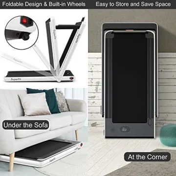 Goplus 2 in 1 Folding Treadmill with Dual Display