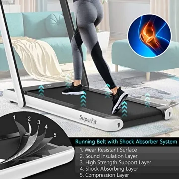 Goplus 2 in 1 Folding Treadmill with Dual Display