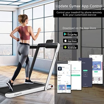 Goplus 2 in 1 Folding Treadmill with Dual Display