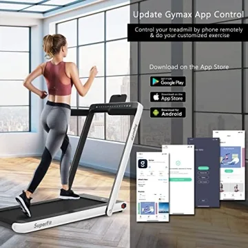 Goplus 2 in 1 Folding Treadmill with Dual Display