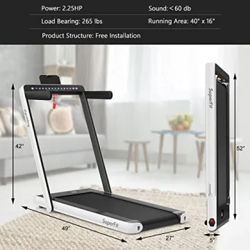 Goplus 2 in 1 Folding Treadmill with Dual Display