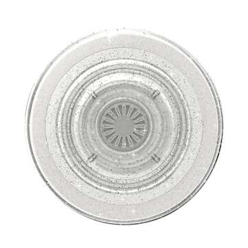 PopSockets Round Phone Grip Compatible with MagSafe, Adapter Ring Included, Phone Holder, Wireless Charging Compatible - Clear Glitter