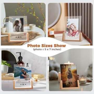 AhaGo Floating Picture Frames, For Multiple Photo Sizes, Tabletop Frames, U Style or Heart Style, 2 Set or 3 Set, Classy Gift Choice for Festival, Home or Wedding Decoration