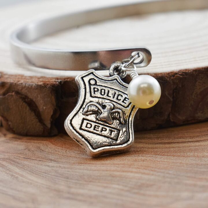 Inspiring Police Officer Bracelet in Stainless Steel
