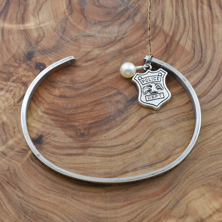 Inspiring Police Officer Bracelet in Stainless Steel