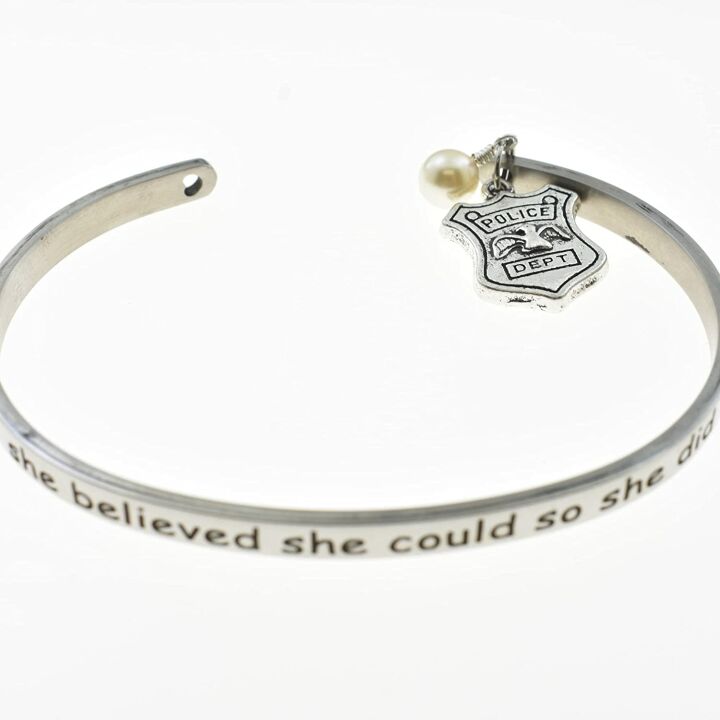 Inspiring Police Officer Bracelet in Stainless Steel