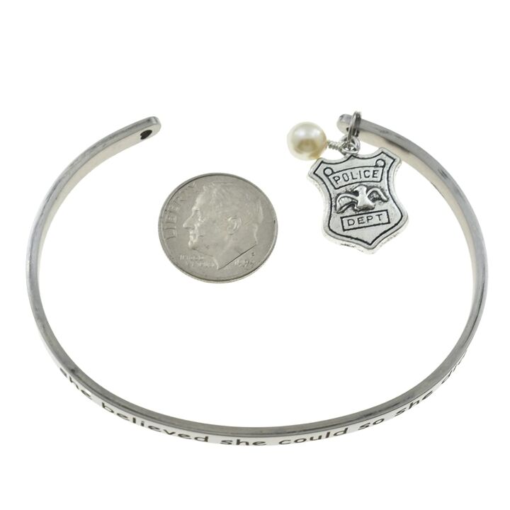 Inspiring Police Officer Bracelet in Stainless Steel