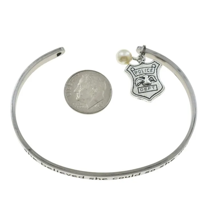 Inspiring Police Officer Bracelet in Stainless Steel
