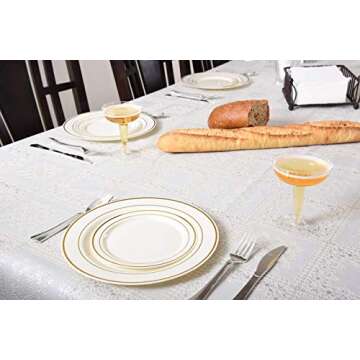 Oasis Creations Plastic Champagne Glasses Set (50 Count) 4 Ounce - Stem Cups 2 Pieces - Ideal for Birthday Party, Wedding Reception and More