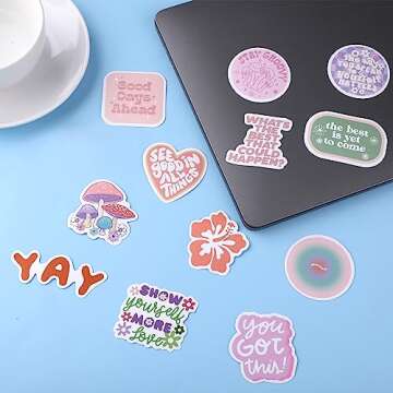 100PCS Pink Motivational Stickers Vinyl Waterproof Stickers for Laptop Bumper Water Bottles Computer Phone Hard Hat Car Stickers and Decals Inspirational Stickers for Adults Women Kids Teen Girls