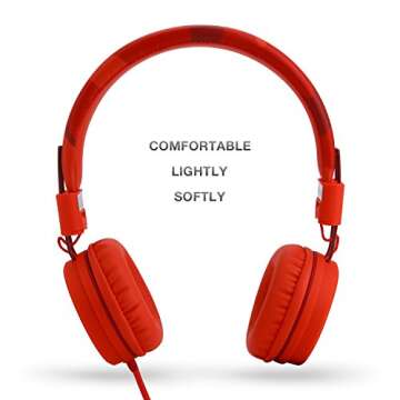 Yomuse C89 Kids Headphones with Microphone, Foldable Design