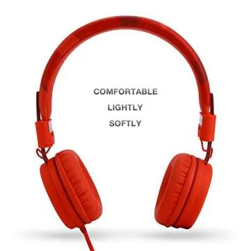 Yomuse C89 Kids Headphones with Microphone, Foldable Design