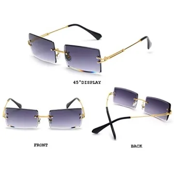 Fashionable Ultralight Rimless Sunglasses with UV400 Protection