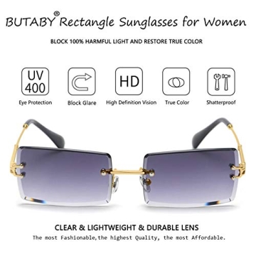 Fashionable Ultralight Rimless Sunglasses with UV400 Protection