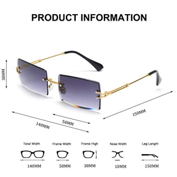Fashionable Ultralight Rimless Sunglasses with UV400 Protection