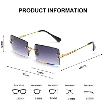 Fashionable Ultralight Rimless Sunglasses with UV400 Protection