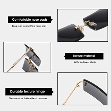 Fashionable Ultralight Rimless Sunglasses with UV400 Protection