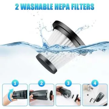 Howtine Cordless Vacuum Cleaner, Handheld Vacuum 9000Pa Strong Suction, USB Rechargeable Air Duster with Multi-nozzles and Air Blower for Home, Car, Office, Pet, Black