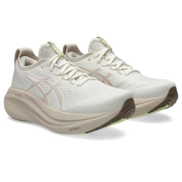 ASICS Women's Gel-Nimbus 27 Running Shoes, 9, Cream/Mineral Beige