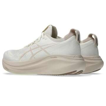 ASICS Women's Gel-Nimbus 27 Running Shoes, 9, Cream/Mineral Beige
