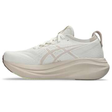 ASICS Women's Gel-Nimbus 27 Running Shoes, 9, Cream/Mineral Beige