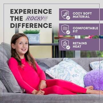Rocky Thermal Underwear Kids Girls Set - Warm & Cozy Winter Wear