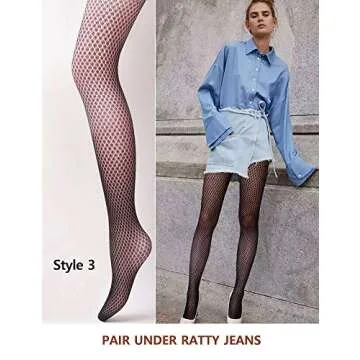 VERO MONTE 4 Styles Womens Argyle Fishnet Pantyhose Tights Diamond Net Stockings