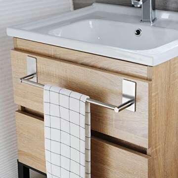Taozun Self Adhesive 16-Inch Bathroom Towel Bar - Stylish & Durable