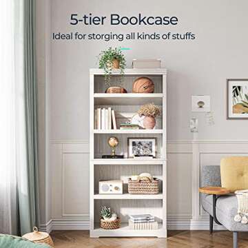 Stylish LINSY HOME 5-Shelf Bookcase for Home Decor