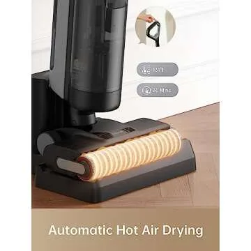 DREAME H12 Dual Smart Wet Dry Vacuum Cleaner, Floor Cleaner Mop Combo 4-in-1 Cordless Vacuum for Multi-Surface, One-Step Self Cleaning with Hot Air Drying, Black