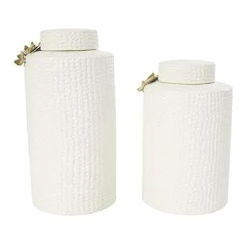 Deco 79 Glam Ceramic Decorative Jars Set - Stylish Storage