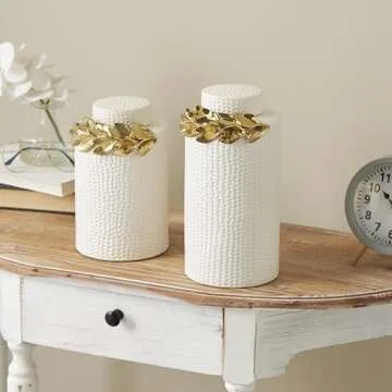 Deco 79 Glam Ceramic Decorative Jars Set - Stylish Storage