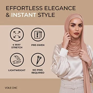 Chic Instant Hijab Scarf - Premium Jersey Vanilla Wrap