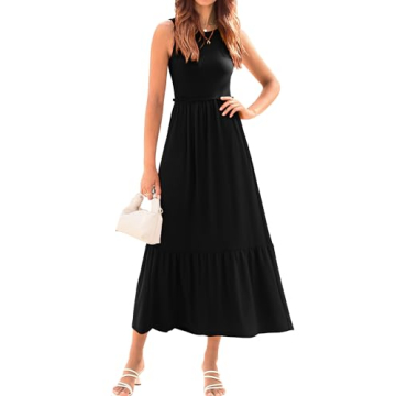 BTFBM Women's Tank Maxi Dress Sleek Summer Style