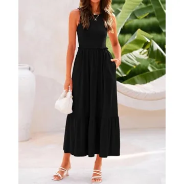BTFBM Women's Tank Maxi Dress Sleek Summer Style