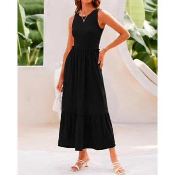 BTFBM Women's Tank Maxi Dress Sleek Summer Style