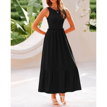 BTFBM Women's Tank Maxi Dress Sleek Summer Style