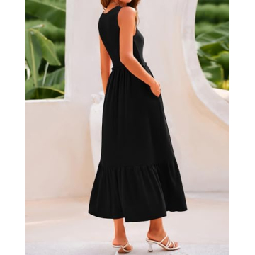 BTFBM Women's Tank Maxi Dress Sleek Summer Style