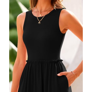 BTFBM Women's Tank Maxi Dress Sleek Summer Style