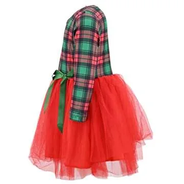 Girls Long Sleeve Tulle Tutu Dress for Valentine's Day
