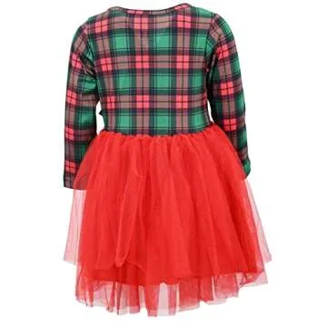 Girls Long Sleeve Tulle Tutu Dress for Valentine's Day