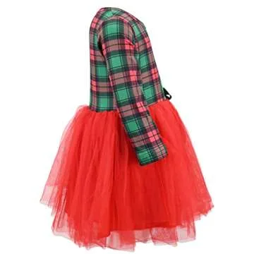 Girls Long Sleeve Tulle Tutu Dress for Valentine's Day