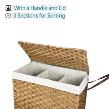 MOORLITER Wicker Laundry Basket 34.3 Gallon with Wheels