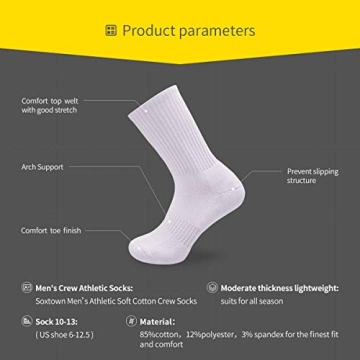SOX TOWN Unisex Cushioned Crew Socks Comfort & Durability