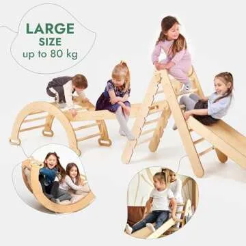 Goodevas 7-in-1 Montessori Climbing Set - Pikler Triangle with Cushions & Drawing Board for Toddlers 1-5 | Indoor Playground & Activity Center