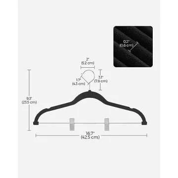 SONGMICS Velvet Hangers 20-Pack with Adjustable Clips